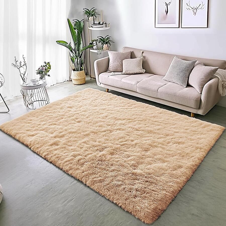 Goodivery Zacht Hoogpolig Vloerkleed voor Woonkamer en Slaapkamer Antislip en Comfortabel Ontwerp