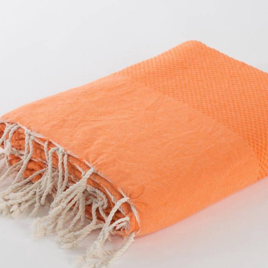Lantara Plaid Grand foulard Oranje 190x300cm Oranje Sprei Bed Grand foulard bank Plaid