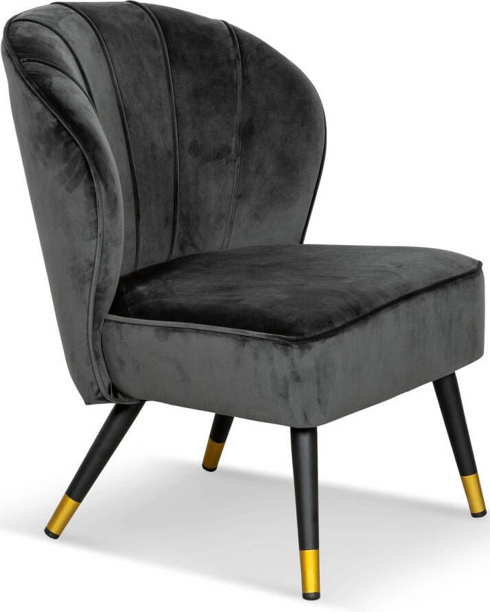 Lanterfant Fauteuil Guus – Velvet – Donkergrijs