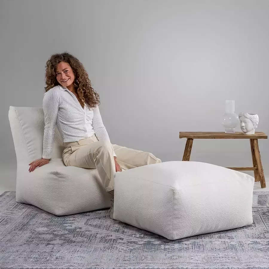 Laui lounge Cloud- Volwassen Zitzak Indoor Ivory Wit 68 x 68 x 74 x 34 cm