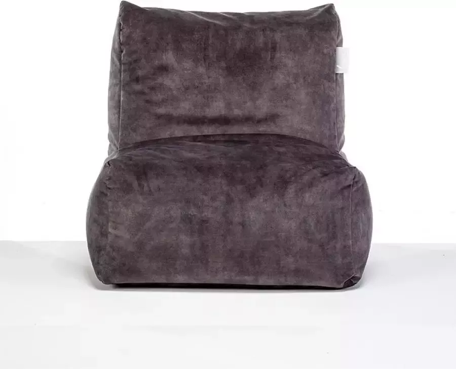 Laui lounge Velvet Volwassen Zitzak Indoor Dark Grey Grijs 68 x 68 x 74 x 34 cm