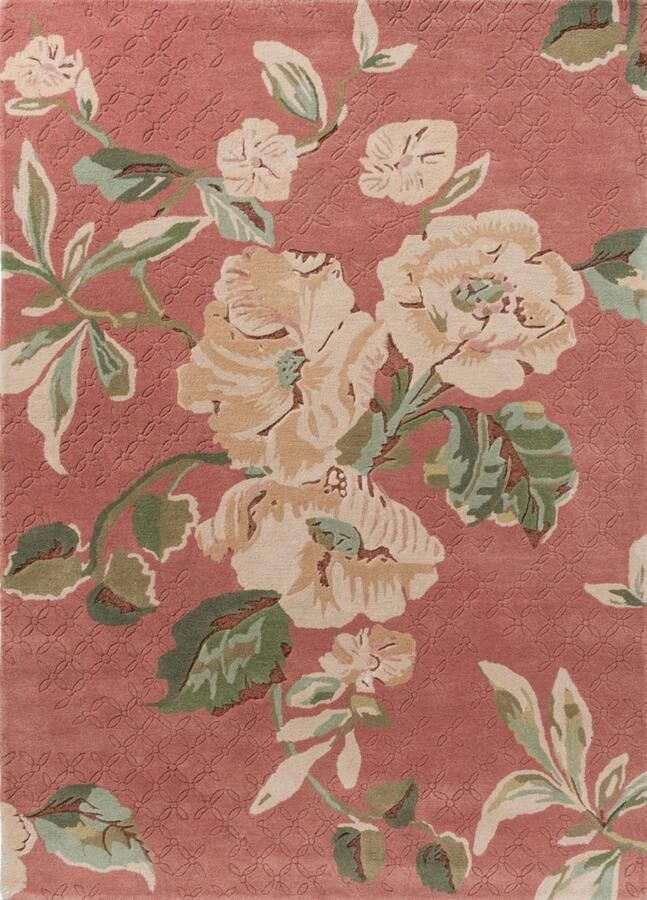 Laura Ashley Aylworth Trail Terracotta Orange Vloerkleed 140 x 200 cm Red Rectangular Wool Bedroom Living room Dining room Floral Modern