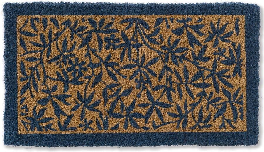 Laura Ashley Doormat Cleavers Midnight Seaspray 80918 Vloerkleed 40 x 70 cm Blauw Corn Terrace Bloemen Buitentapijten