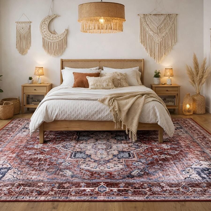 Lavandoux Vloerkleed Tapijt Vintage Berkane Roest Oranje Blauw 160x230 cm - Foto 2