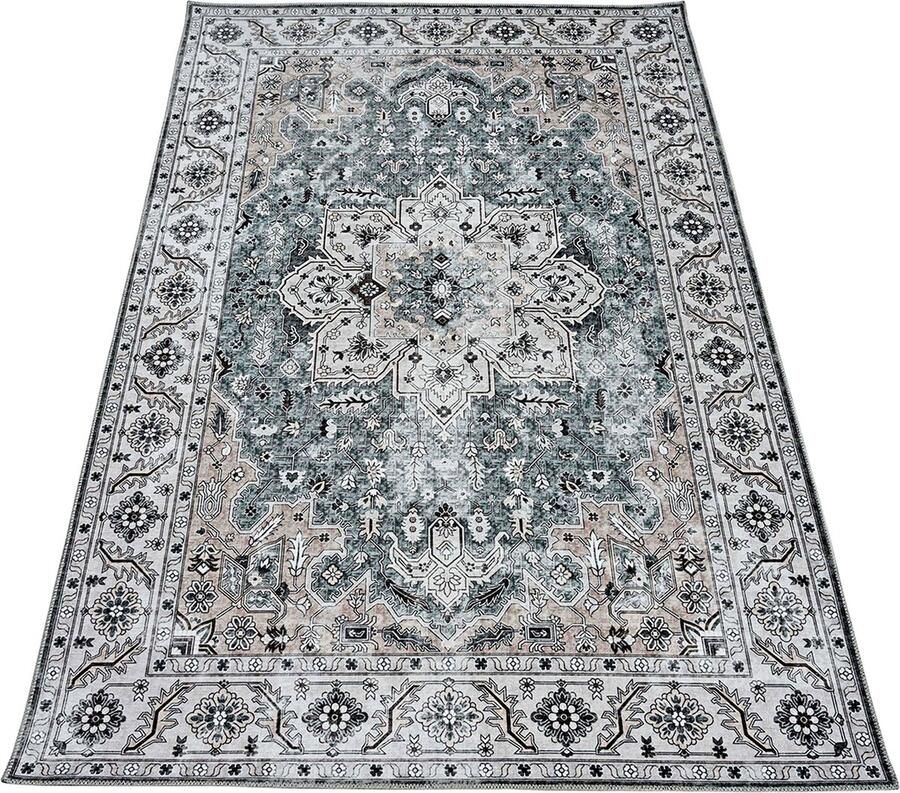 Lavandoux Vloerkleed Tapijt Vintage Isfahan Grijs beige 160x230 cm