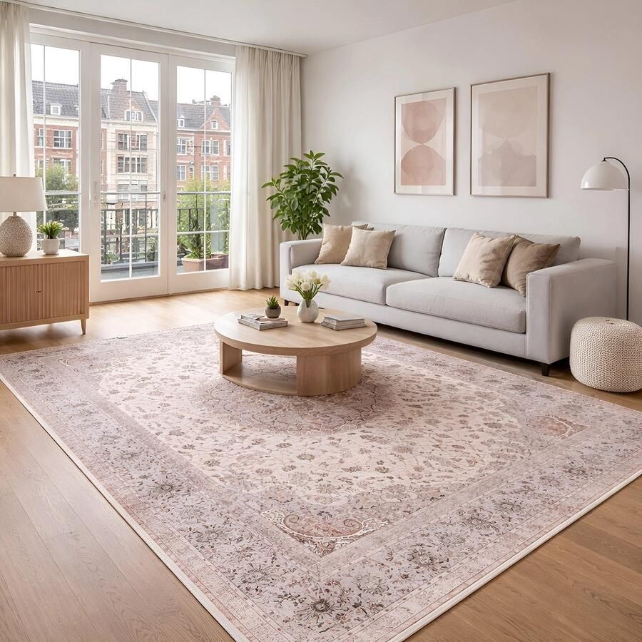 Lavandoux Vloerkleed Tapijt Vintage Khénifra Crème Beige 160x230 cm