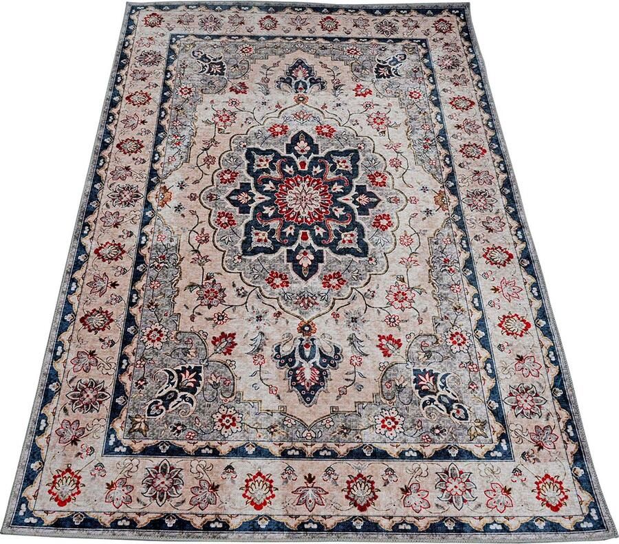 Lavandoux Vloerkleed Tapijt Vintage Marrakesh Blauw rood beige 160x230 cm