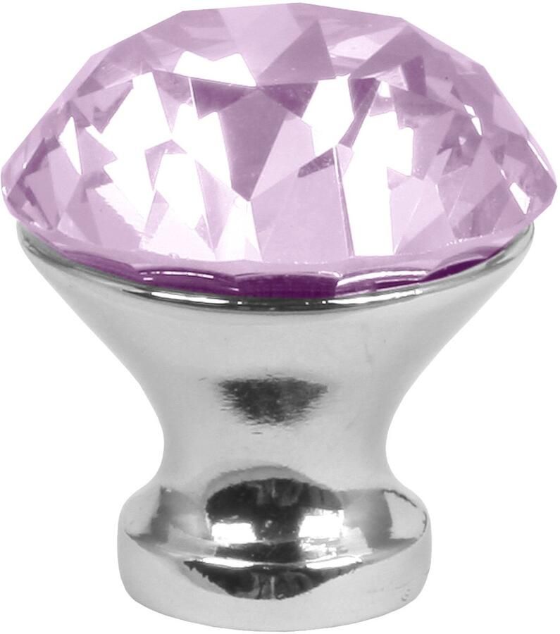 Lavita Domino Meubelknop CRYSTAL A30mm M6 – ROZE 1 stuk Hoge Kwaliteit Kastknop Deurknop Deurknoppen voor kasten Deurknopjes Meubelknoppen Keukenkast Grepen Ladeknop Ladegreep Kastgrepen