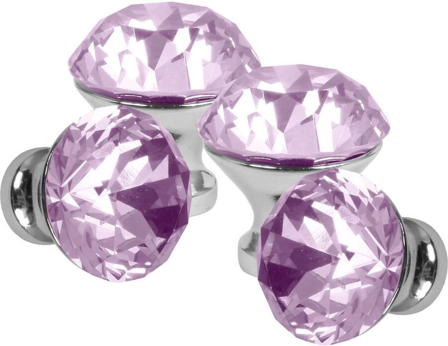Lavita Domino Meubelknop CRYSTAL A30mm M6 – ROZE 4 stuk Hoge Kwaliteit Kastknop Deurknop Deurknoppen voor kasten Deurknopjes Meubelknoppen Keukenkast Grepen Ladeknop Ladegreep Kastgrepen
