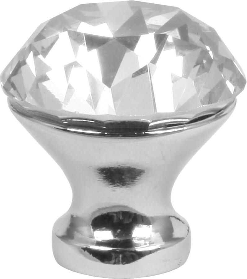 Lavita Domino Meubelknop CRYSTAL A25mm M6 WIT 1 stuk Hoge Kwaliteit Kastknop Deurknop Deurknoppen voor kasten Deurknopjes Meubelknoppen Keukenkast Grepen Ladeknop Ladegreep Kastgrepen