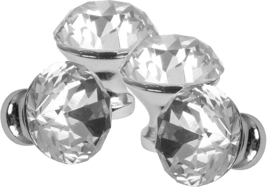Lavita Domino Meubelknop CRYSTAL A25mm M6 WIT – 4 stuk Hoge Kwaliteit Kastknop Deurknop Deurknoppen voor kasten Deurknopjes Meubelknoppen Keukenkast Grepen Ladeknop Ladegreep Kastgrepen