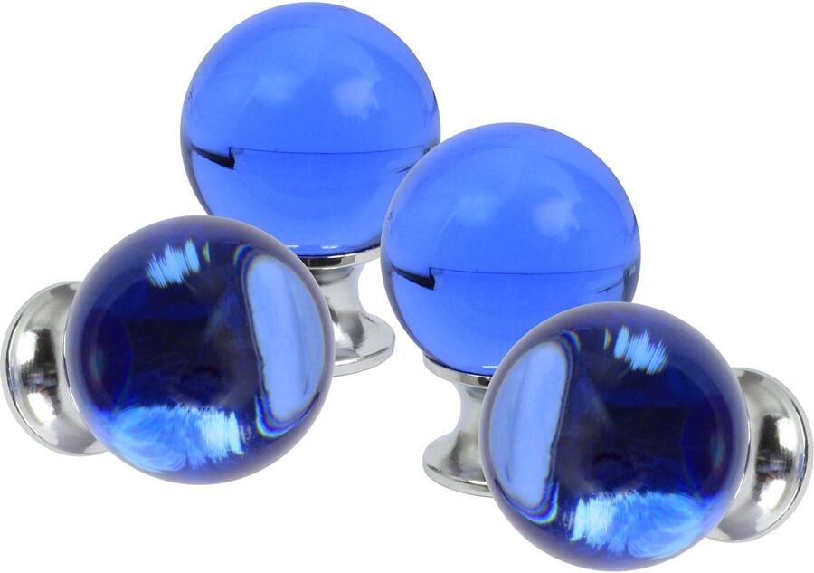 Lavita Domino Meubelknop CRYSTAL D30mm M6 – BLAUW 4 stuk Hoge Kwaliteit Kastknop Deurknop Deurknoppen voor kasten Deurknopjes Meubelknoppen Keukenkast Grepen Ladeknop Ladegreep Kastgrepen
