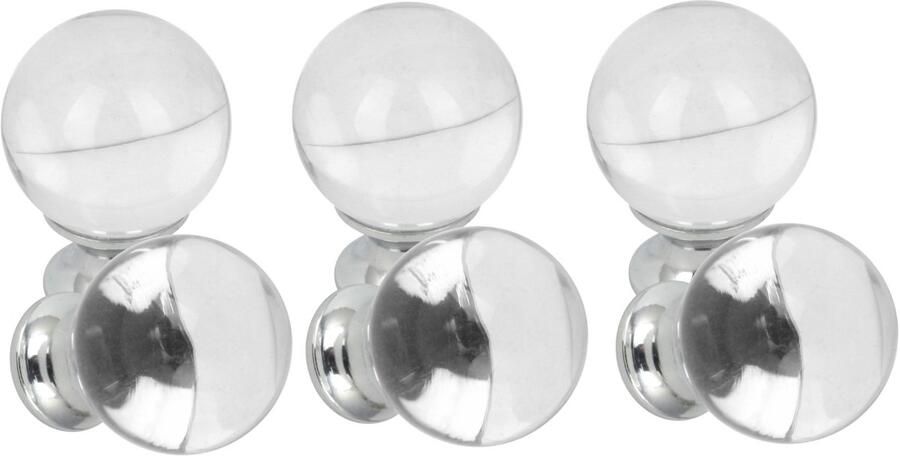 Lavita Domino Meubelknop CRYSTAL D30mm M6 – WIT 6 stuk Hoge Kwaliteit Kastknop Deurknop Deurknoppen voor kasten Deurknopjes Meubelknoppen Keukenkast Grepen Ladeknop Ladegreep Kastgrepen