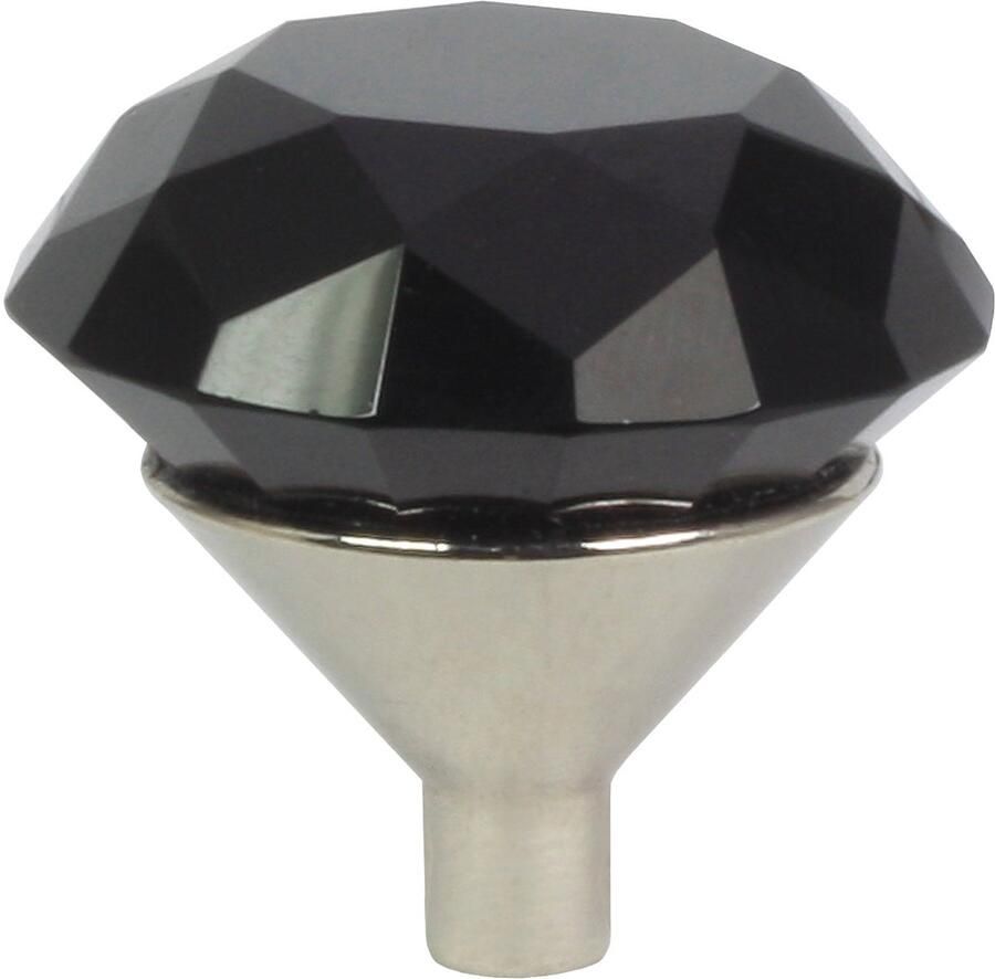Lavita Domino Meubelknop CRYSTAL G30mm M6 – ZWART 1 stuk Hoge Kwaliteit Kastknop Deurknop Deurknoppen voor kasten Deurknopjes Meubelknoppen Keukenkast Grepen Ladeknop Ladegreep Kastgrepen