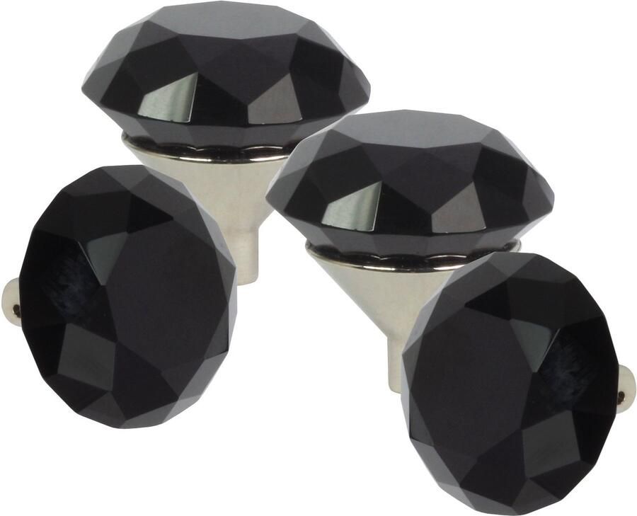 Lavita Domino Meubelknop CRYSTAL G30mm M6 – ZWART 4 stuk Hoge Kwaliteit Kastknop Deurknop Deurknoppen voor kasten Deurknopjes Meubelknoppen Keukenkast Grepen Ladeknop Ladegreep Kastgrepen