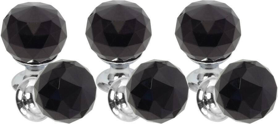 Lavita Domino Meubelknop CRYSTAL PALACE C25mm M6 – ZWART 6 stuk Hoge Kwaliteit Kastknop Deurknop Deurknoppen voor kasten Deurknopjes Meubelknoppen Keukenkast Grepen Ladeknop Ladegreep Kastgrepen