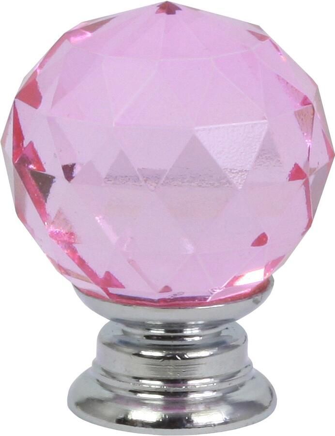 Lavita Domino Meubelknop CRYSTAL PALACE C30mm M6 – ROZE 1 stuk Hoge Kwaliteit Kastknop Deurknop Deurknoppen voor kasten Deurknopjes Meubelknoppen Keukenkast Grepen Ladeknop Ladegreep Kastgrepen