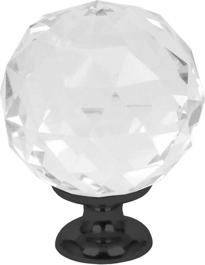 Lavita Domino Meubelknop CRYSTAL PALACE C30mm M6 – WIT ZWART 1 stuk Hoge Kwaliteit Kastknop Deurknop Deurknoppen voor kasten Deurknopjes Meubelknoppen Keukenkast Grepen Ladeknop Ladegreep Kastgrepen