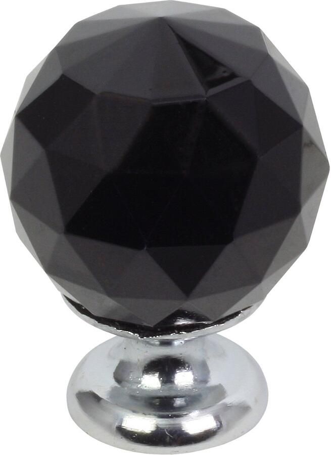 Lavita Domino Meubelknop CRYSTAL PALACE C25mm M6 – ZWART 1 stuk Hoge Kwaliteit Kastknop Deurknop Deurknoppen voor kasten Deurknopjes Meubelknoppen Keukenkast Grepen Ladeknop Ladegreep Kastgrepen