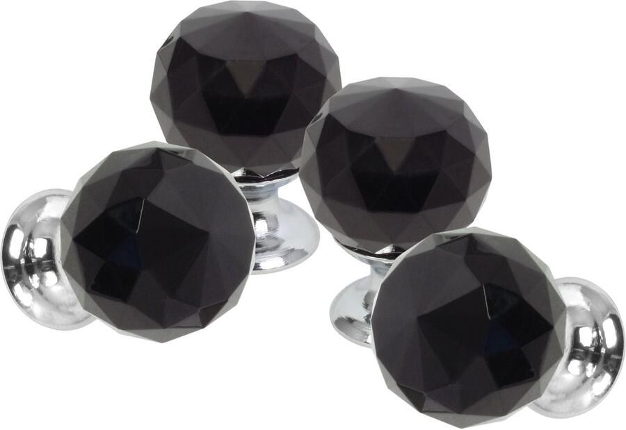 Lavita Domino Meubelknop CRYSTAL PALACE C40mm M6 – ZWART 4 stuk Hoge Kwaliteit Kastknop Deurknop Deurknoppen voor kasten Deurknopjes Meubelknoppen Keukenkast Grepen Ladeknop Ladegreep Kastgrepen