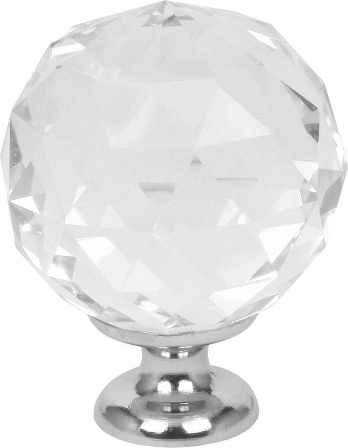 Lavita Domino Meubelknop CRYSTAL PALACE C30mm M6 – WIT 1 stuk Hoge Kwaliteit Kastknop Deurknop Deurknoppen voor kasten Deurknopjes Meubelknoppen Keukenkast Grepen Ladeknop Ladegreep Kastgrepen