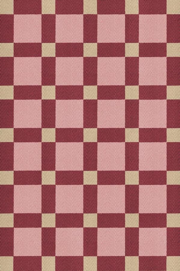 Layered Evelina Kroon Jute Plum Punsch Vloerkleed 140 x 200 cm Roze Rood Rectangular Jute Katoen Eetkamer Woonkamer Slaapkamer Geometrisch Retro Modern