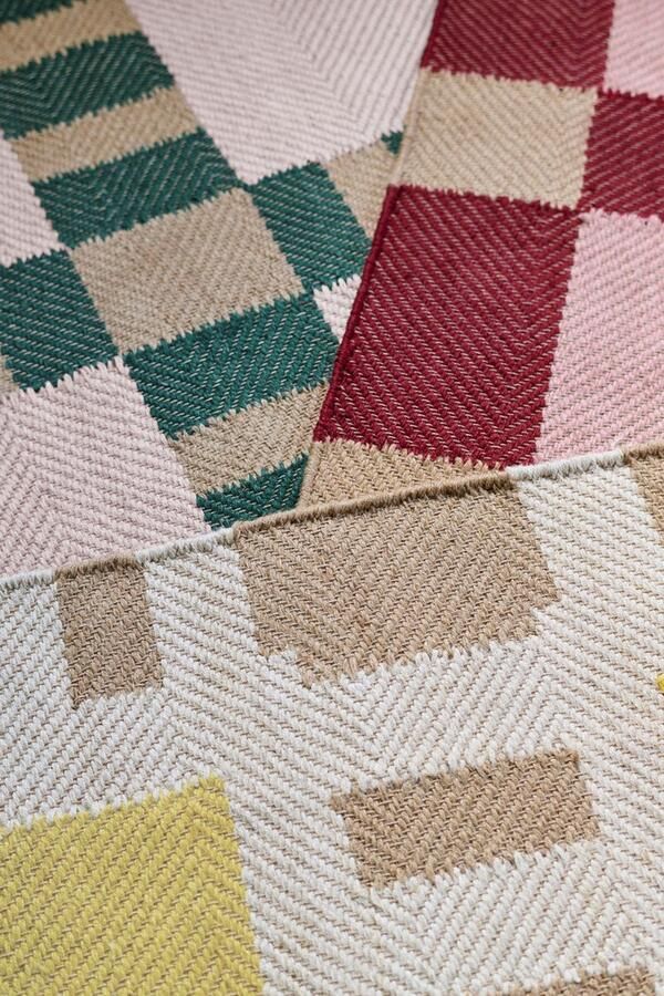 Layered Evelina Kroon Jute Plum Punsch Vloerkleed 250 x 350 cm Roze Rood Rectangular Jute Katoen Eetkamer Woonkamer Slaapkamer Geometrisch Retro Modern - Foto 2