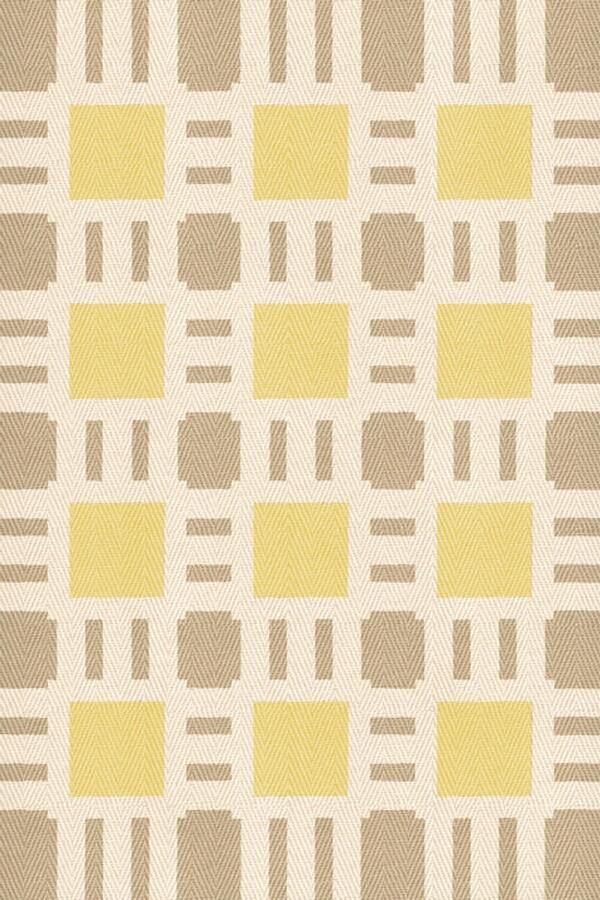 Layered Evelina Kroon Jute Sunny Side Up Vloerkleed 300 x 300 cm Yellow Beige Rectangular Runner Jute Cotton Dining room Living room Bedroom Geometric Retro Modern