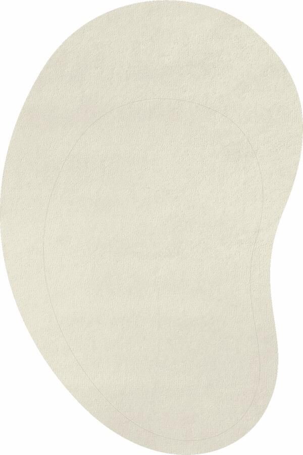 Layered Residue Bone White Vloerkleed 200 x 300 cm White Ivory Organic Wool Dining room Living room Bedroom Plain Scandinavian Modern