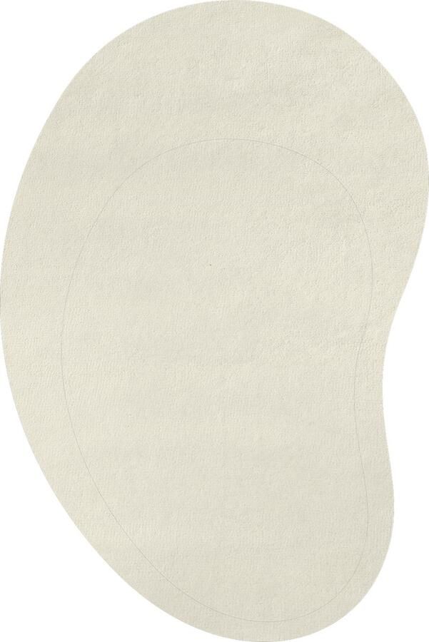 Layered Residue Bone White Vloerkleed 265 x 400 cm White Ivory Organic Wool Dining room Living room Bedroom Plain Scandinavian Modern