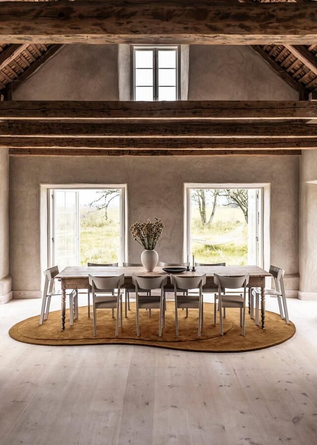 Layered Residue Dark Ochre Vloerkleed 235 x 350 cm Yellow Organic Wool Dining room Living room Bedroom Plain Modern