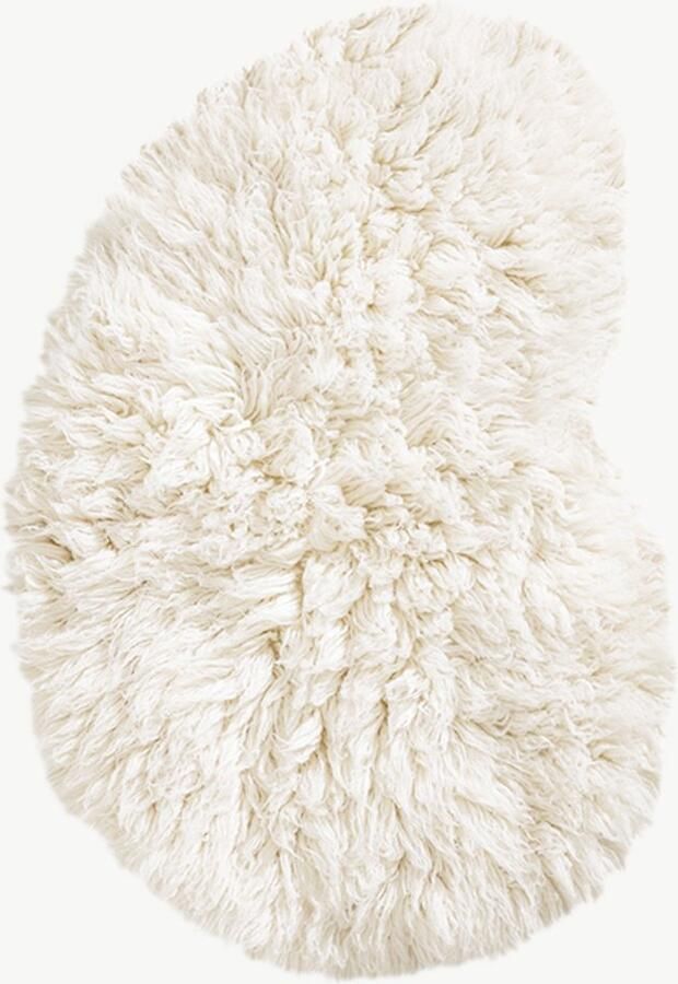 Layered Residue Flokati Bone White Vloerkleed 235 x 350 cm Wit Ivoor Organic Wol Woonkamer Slaapkamer Effen Shaggy Hoogpolig Scandinavisch Modern