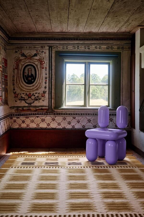 Layered Rollakan Hilma Marigold Vloerkleed 200 x 300 cm Yellow Rectangular Runner Wool Dining Room Living Room Bedroom Ethnic Geometric Modern Bohemian