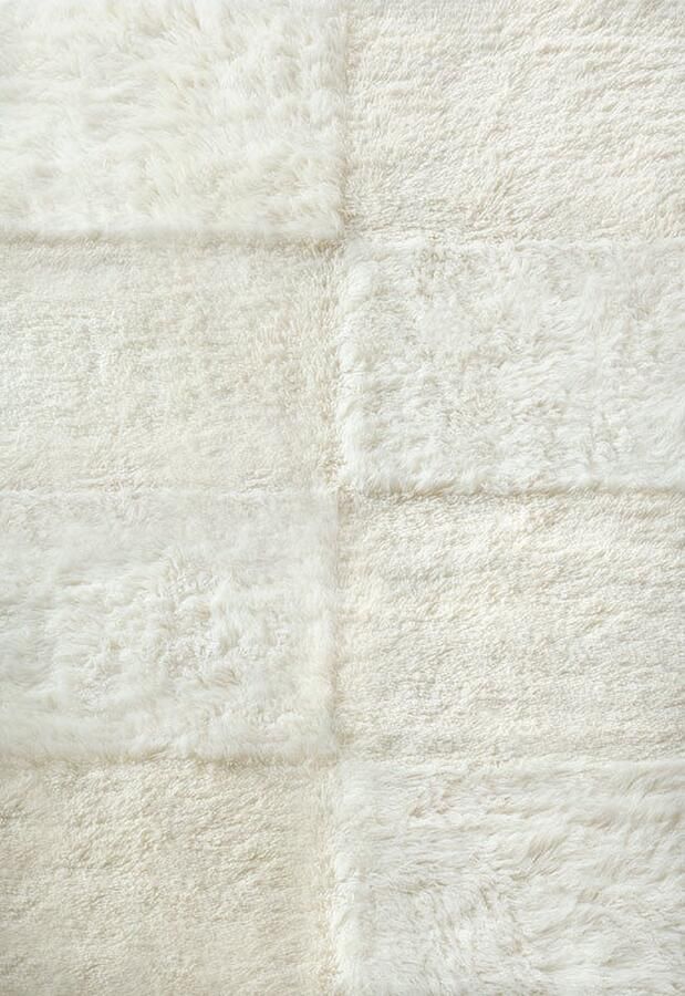 Layered Shaggy Checked Bone White vloerkleed x 270 cm
