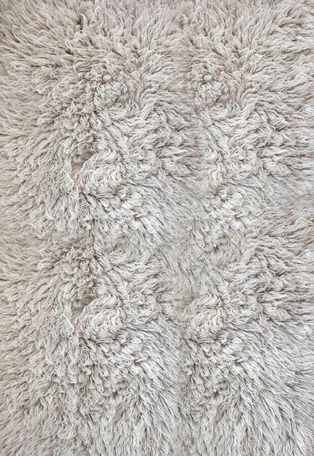 Layered Shaggy Mocha Melange Vloerkleed 200 x 300 cm Beige Rectangular Wol Eetkamer Woonkamer Slaapkamer Effen Shaggy Hoogpolig Scandinavisch Modern