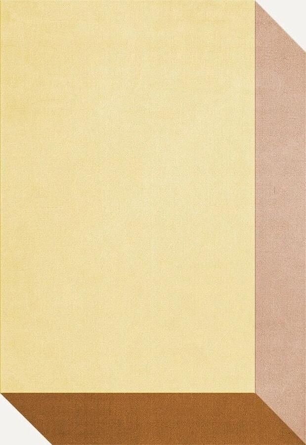 Layered Teklan Box Yellows Vloerkleed 250 x 350 cm Yellow Rectangular Wool Dining room Living room Bedroom Geometric Modern