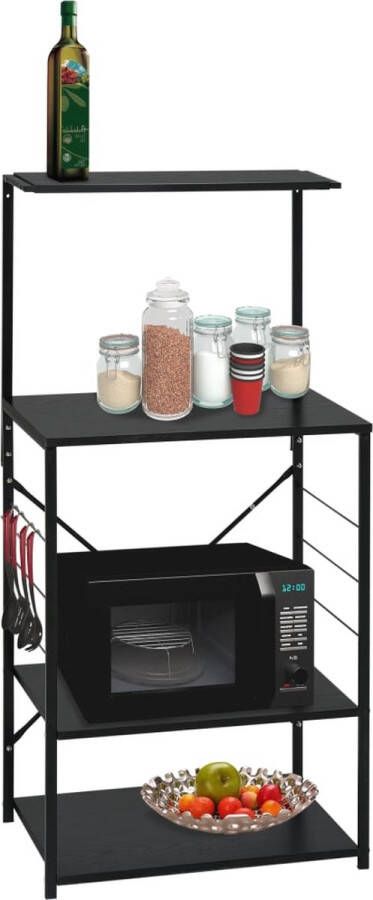 GranMaison Magnetronkast Keukenkast Keukenrek Staand Magnetron Rek 60x39 6x123 cm Keuken Organizers Dubbele Draagplank Keuken Organizer Keukenkast voor Magnetron Aanrecht Organiser