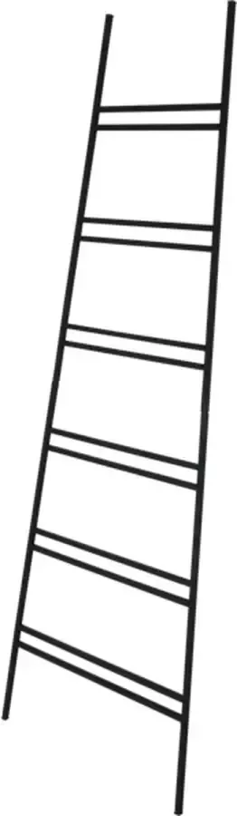 LBB Wandrek 150x50 Handdoekenrek Badkamer Vrijstaand Ladderrek Magazinerek Boekenrek Zwart