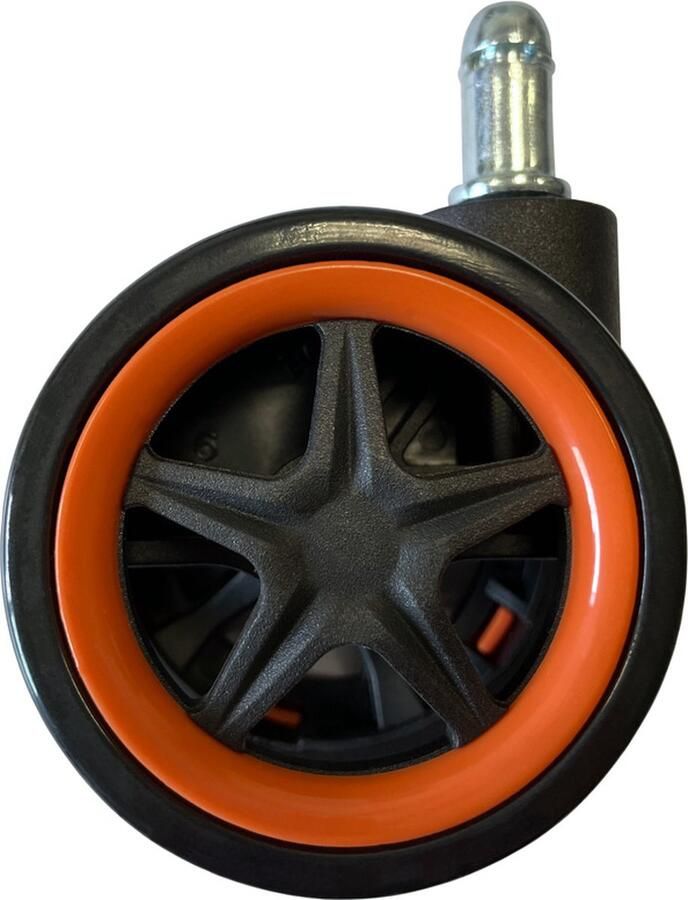 Lc-Power GAME HERO Gamestoel Wieltjes Bureaustoelwielen 5 stuks 6.4cm Oranje Rubber
