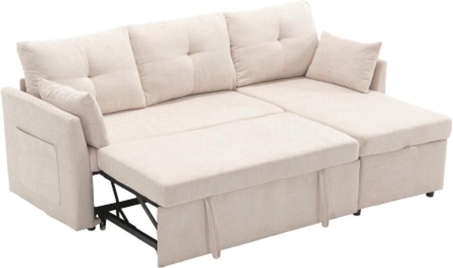 Learnlogic multifunctioneel sofa bed met opbergruimte en uittrekbaar bed wisselbare chaise longue sofa bed modulair L-vormige sofa modulair hoeksofa voor woonkamers