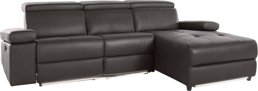Leather PU Rayland Loungebank 3-zits rechts handbediening bruin PU