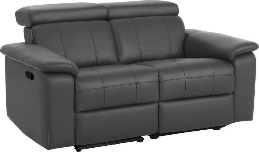 Leather PU Tanaro Bank 2 zits met handbediening in grijs PU