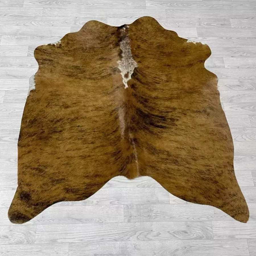 Lederstore Koeienhuid bruin zwart wit brindle 155x140cm XS