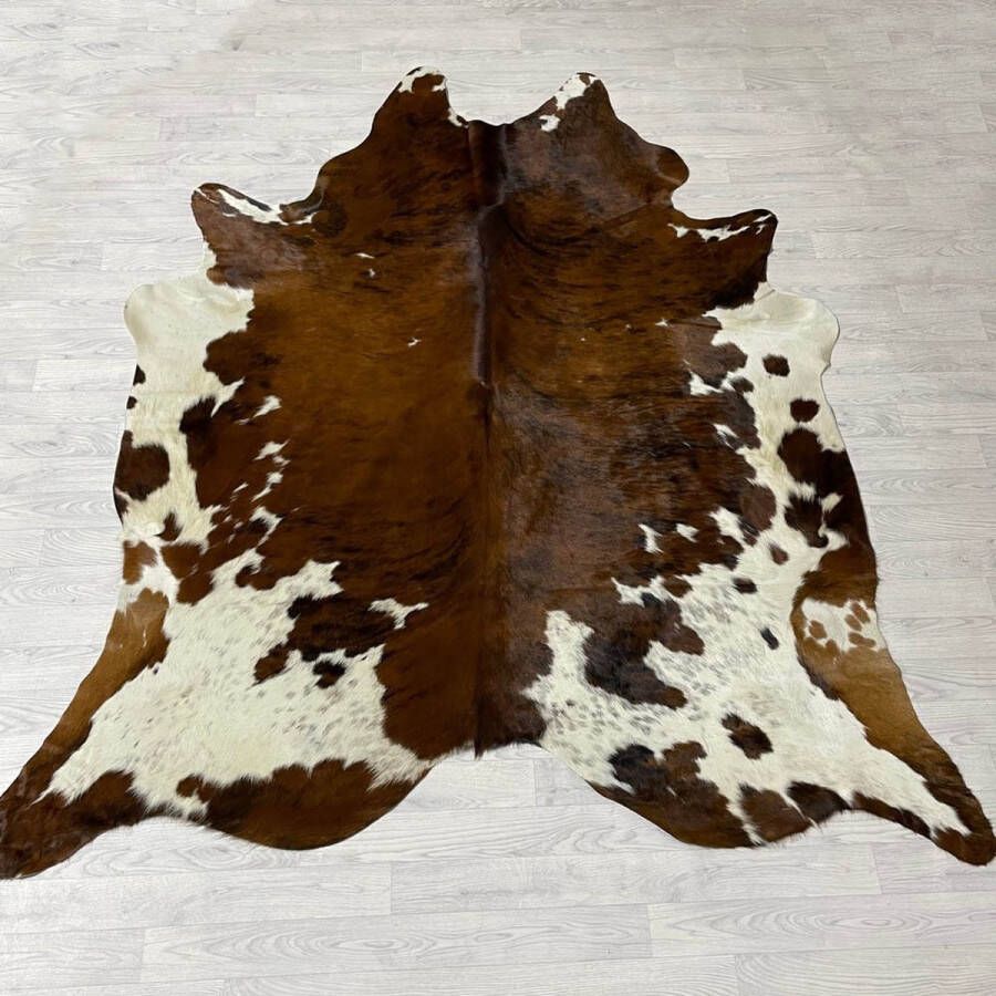 Lederstore Koeienhuid bruin zwart wit brindle 240x210cm XXL