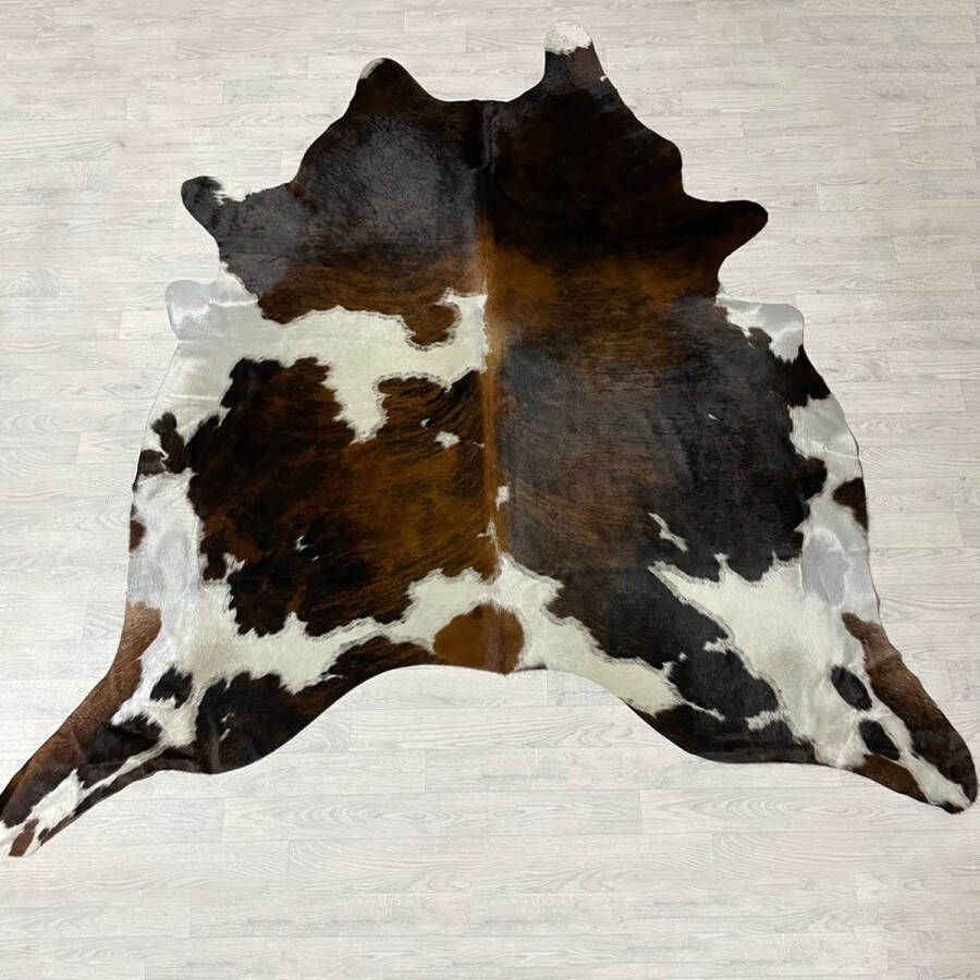 Lederstore Koeienhuid bruin zwart wit brindle 260x235cm XXL