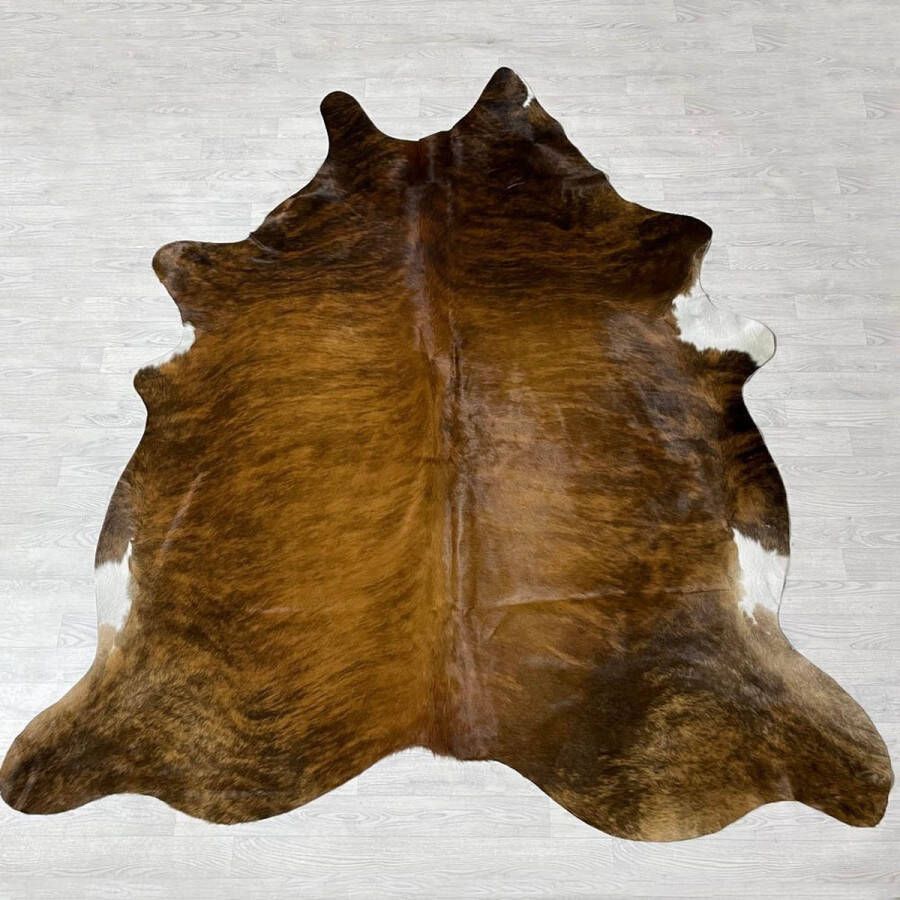 Lederstore Koeienhuid zwart wit bruin brindle 275x240cm XXL