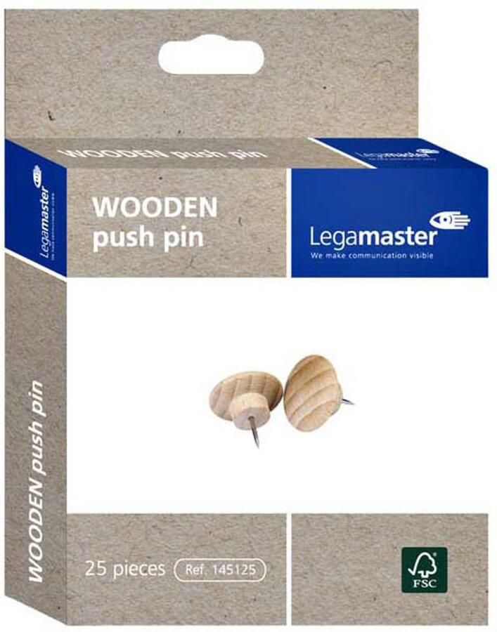 Legamaster Push pins hout 25stuks