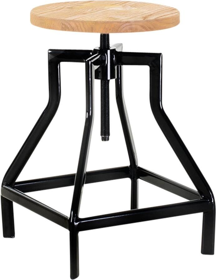 Legend Lage draaibare kruk zwart in hoogte verstelbaar