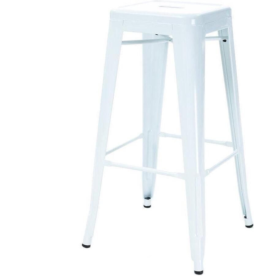 Legend Metalen barkruk wit 65 cm set van 2