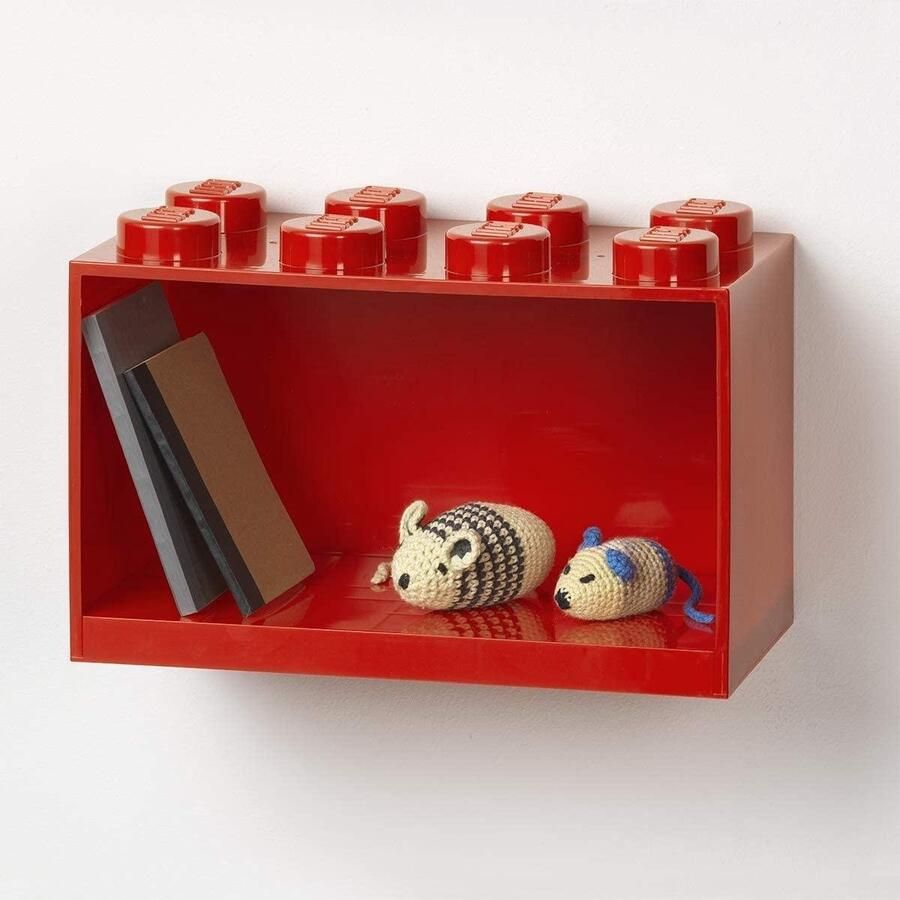 LEGO Wandschap 8 Brick Rood Polypropyleen